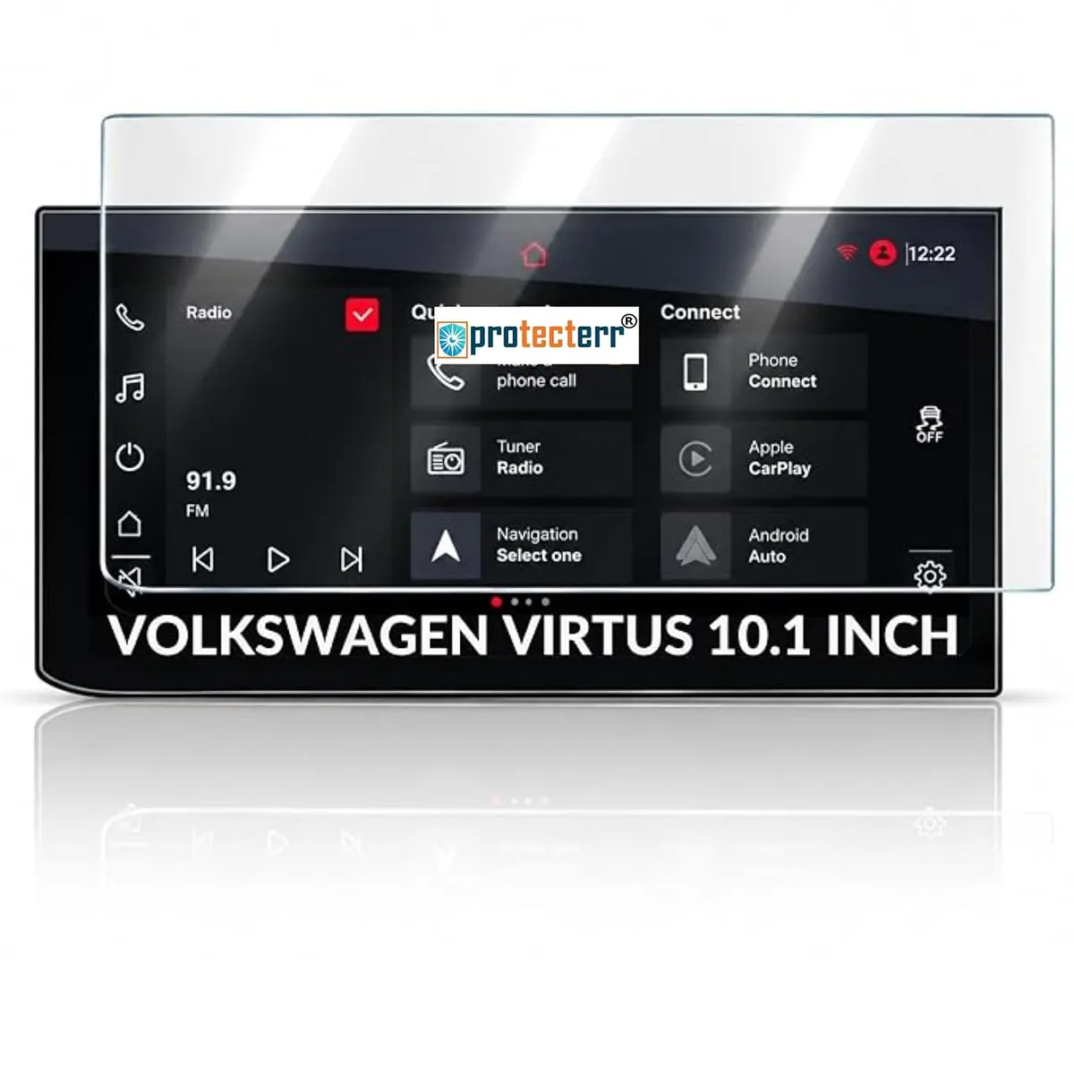 Volkswagen Virtus 10.1 inch Screen Protector — shown on the car’s own display, for the Volkswagen Virtus 10.1" infotainment display
