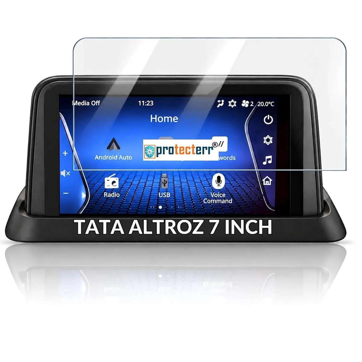 Tata Altroz 7 inch Screen Protector — shown on the car’s own display, for the Tata Altroz 7" infotainment display