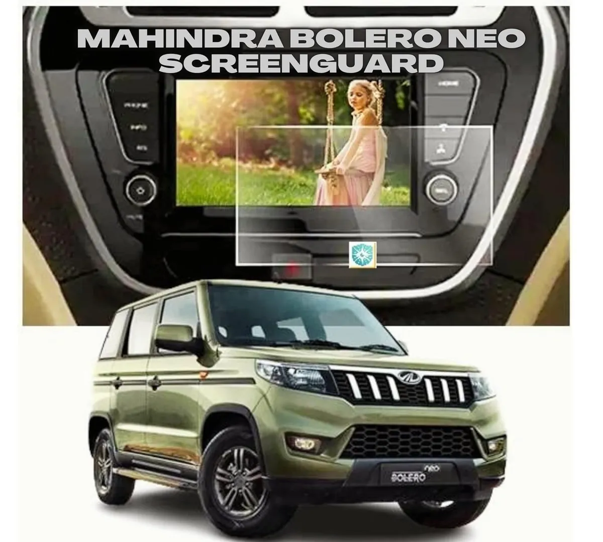 Mahindra Bolero Neo 7 inch Screen Protector — view 1, for the Mahindra Bolero Neo 7" infotainment display