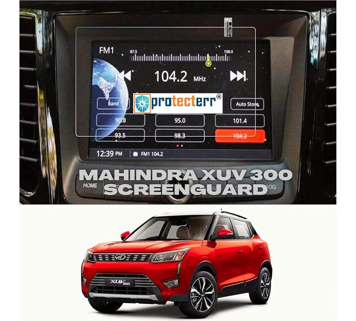 Mahindra XUV300 7 inch Screen Protector — view 1, for the Mahindra XUV300 7" infotainment display