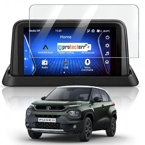 Tata Punch 7 inch Screen Protector — fitted to the Tata Punch infotainment display
