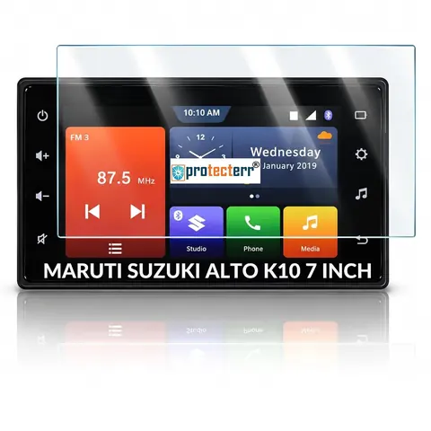 Maruti Suzuki Alto K10 7 inch Screen Protector — fitted to the Maruti Suzuki Alto K10 infotainment display