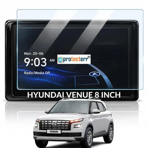 Hyundai Venue 8 inch Screen Protector — fitted to the Hyundai Venue infotainment display