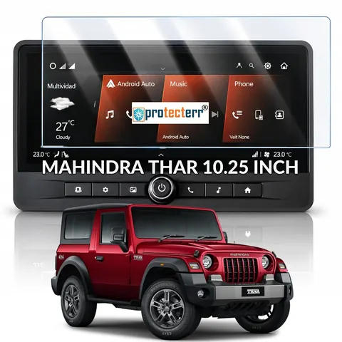 Mahindra Thar 10.25 inch Screen Protector — fitted to the Mahindra Thar infotainment display