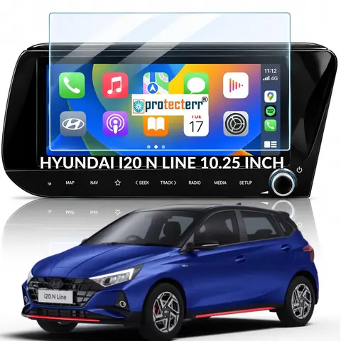 Hyundai i20 N-Line 10.25 inch Screen Protector — fitted to the Hyundai i20 N-Line infotainment display