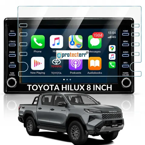 Toyota Hilux 8 inch Screen Protector — fitted to the Toyota Hilux infotainment display
