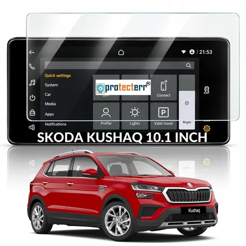 Skoda Kushaq 10.1 inch Screen Protector — fitted to the Skoda Kushaq infotainment display