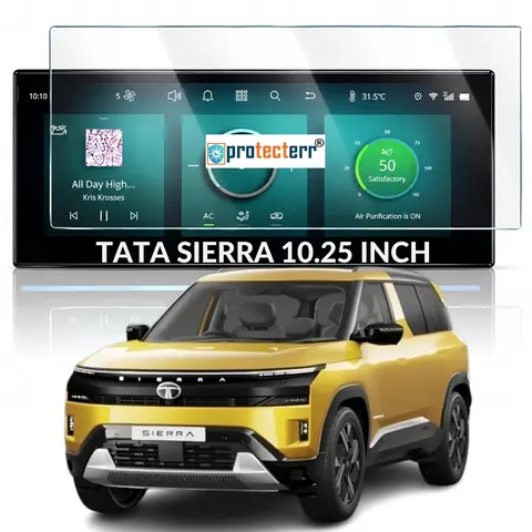 Tata Sierra 10.25 inch Screen Protector — fitted to the Tata Sierra infotainment display