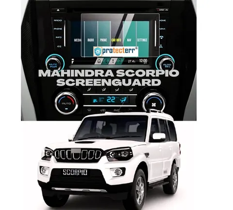 Mahindra Scorpio 7 inch Screen Protector — fitted to the Mahindra Scorpio infotainment display