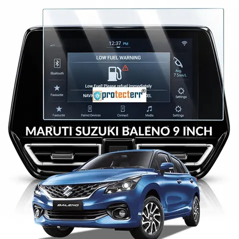 Maruti Suzuki Baleno 9 inch Screen Protector — fitted to the Maruti Suzuki Baleno infotainment display