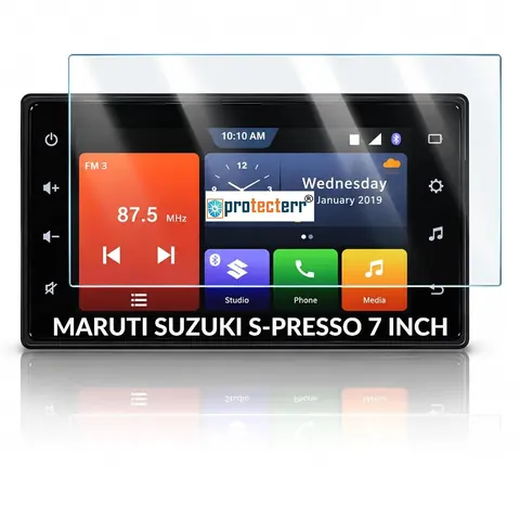 Maruti Suzuki S-Presso 7 inch Screen Protector — fitted to the Maruti Suzuki S-Presso infotainment display