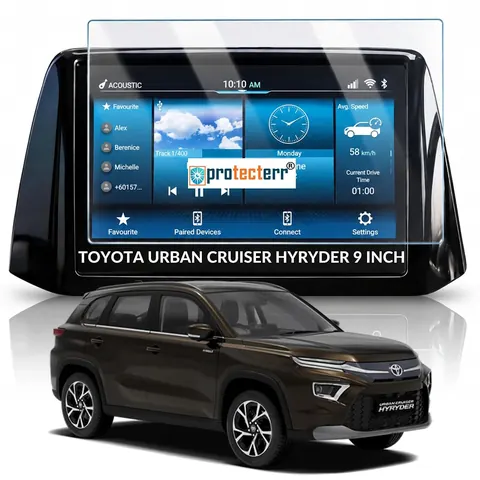 Toyota Urban Cruiser Hyryder 9 inch Screen Protector — fitted to the Toyota Urban Cruiser Hyryder infotainment display