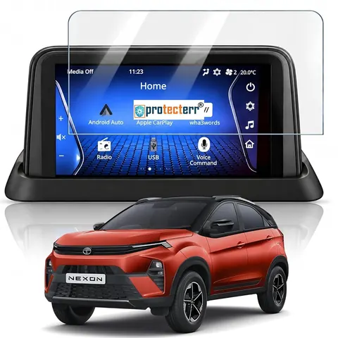 Tata Nexon 7 inch Screen Protector — fitted to the Tata Nexon infotainment display