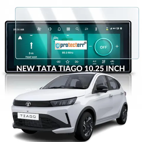 Tata Tiago 10.25 inch Screen Protector — fitted to the Tata Tiago infotainment display