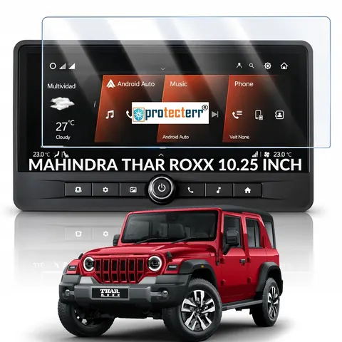 Mahindra Thar Roxx 10.25 inch Screen Protector — fitted to the Mahindra Thar Roxx infotainment display