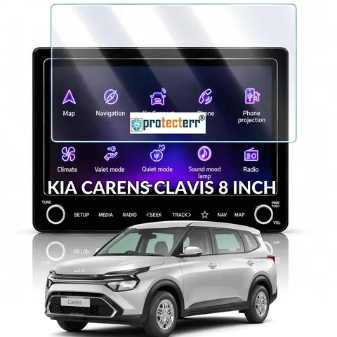 Kia Carens Clavis 8 inch Screen Protector — fitted to the Kia Carens Clavis infotainment display