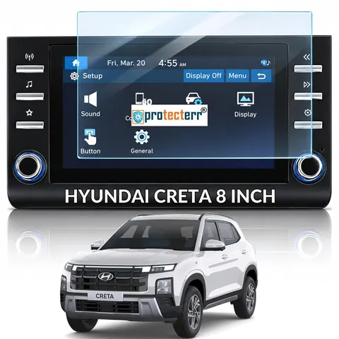 Hyundai Creta 8 inch Screen Protector — fitted to the Hyundai Creta infotainment display