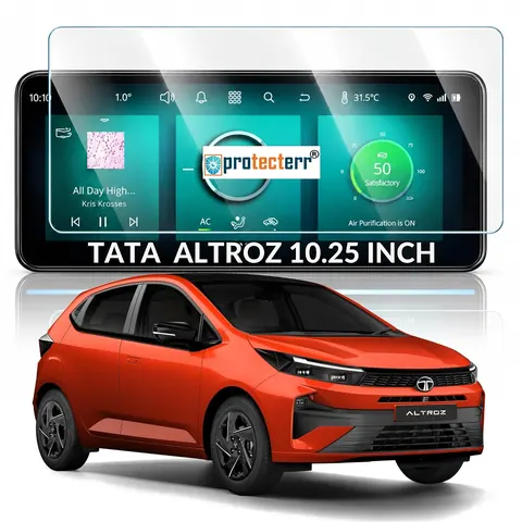 Tata Altroz (Round Corners) 10.25 inch Screen Protector — fitted to the Tata Altroz infotainment display